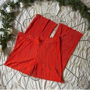 Rachel Zoe bright orange pleated pants